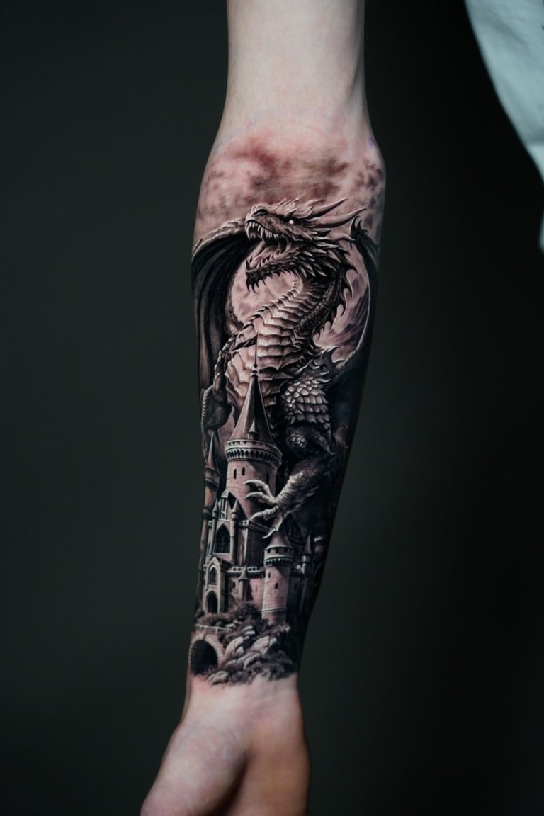 black and grey-half sleeve