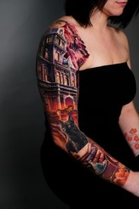 color tattoo for girl