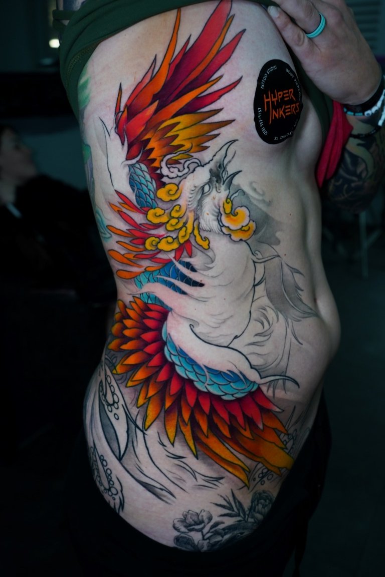 color tattoo on body