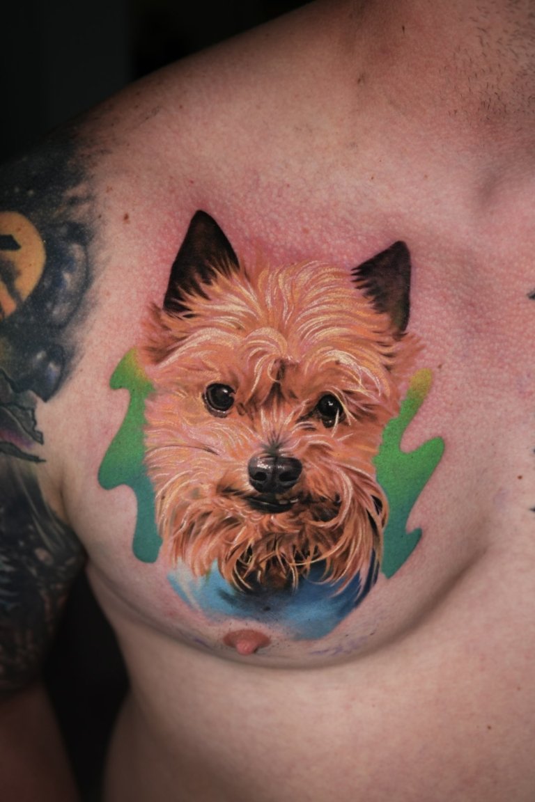dog portrait tattoo