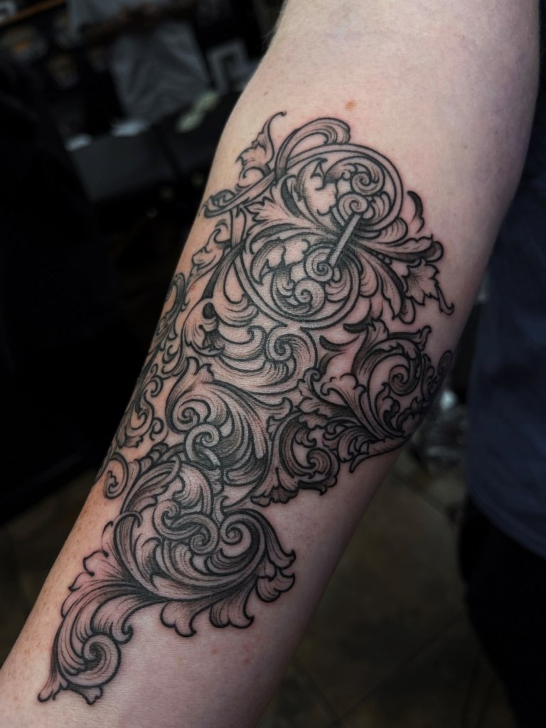 fine line tattoo arm