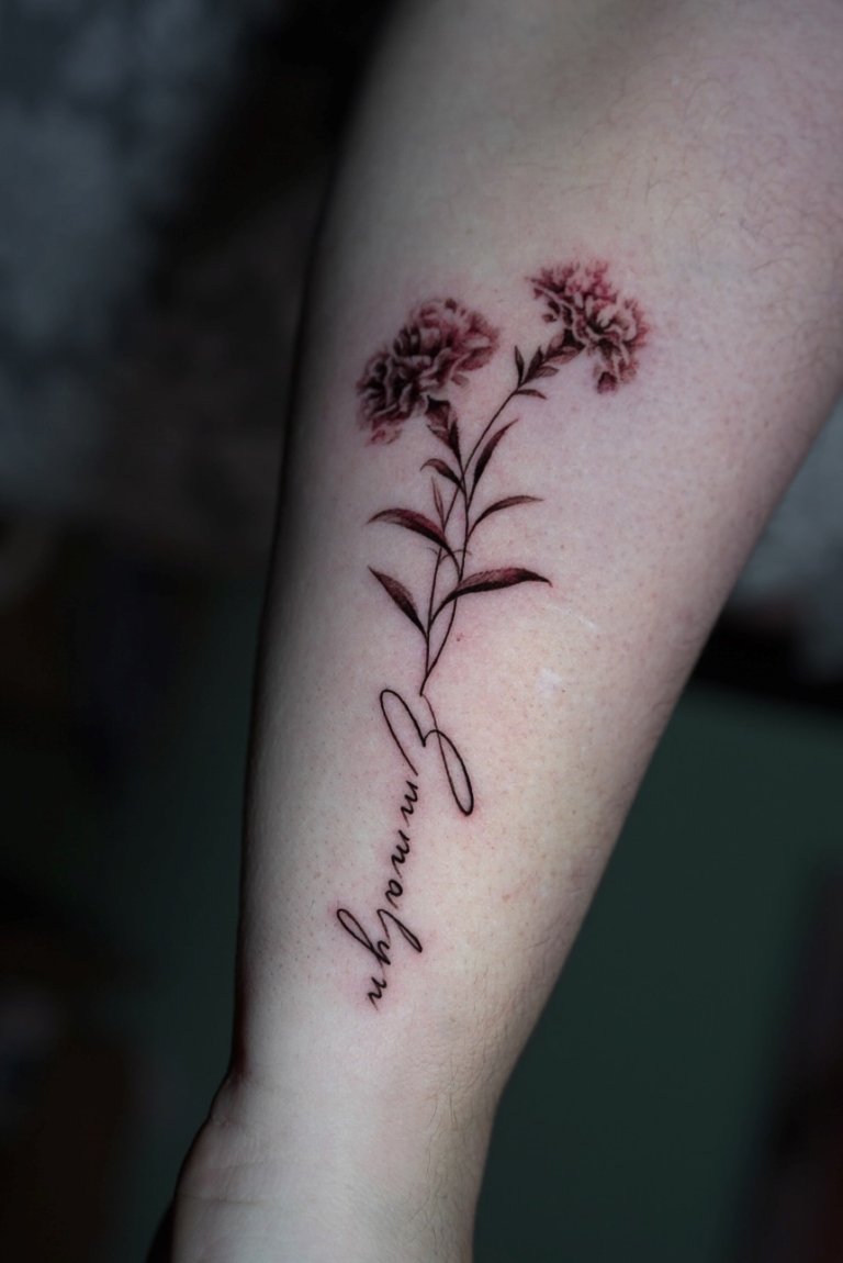 fine line tattoo flower