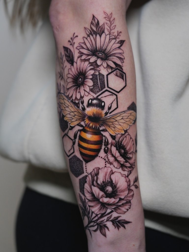 fine line tattoo half sleeve