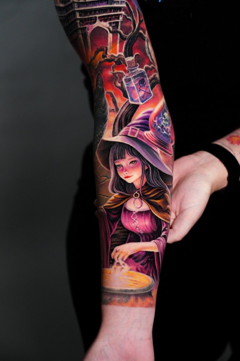full sleeve color tattoo