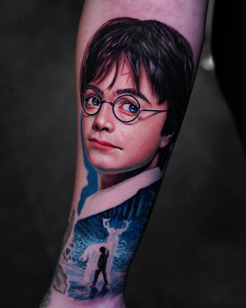 portrait tattoo harry potter