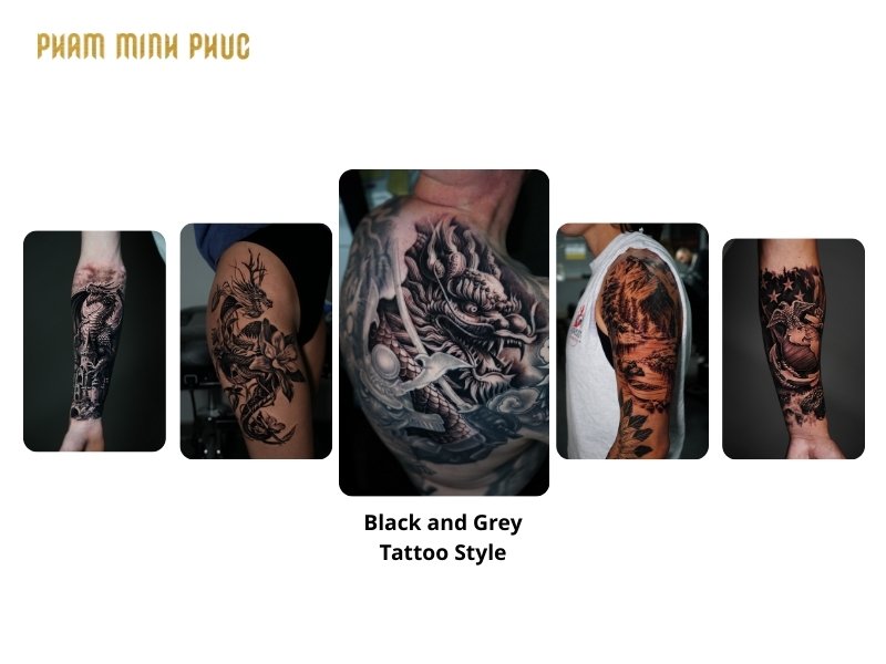 Black and Grey Tattoo style