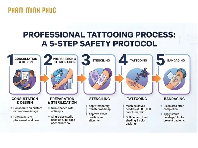 5 step of tattoo process