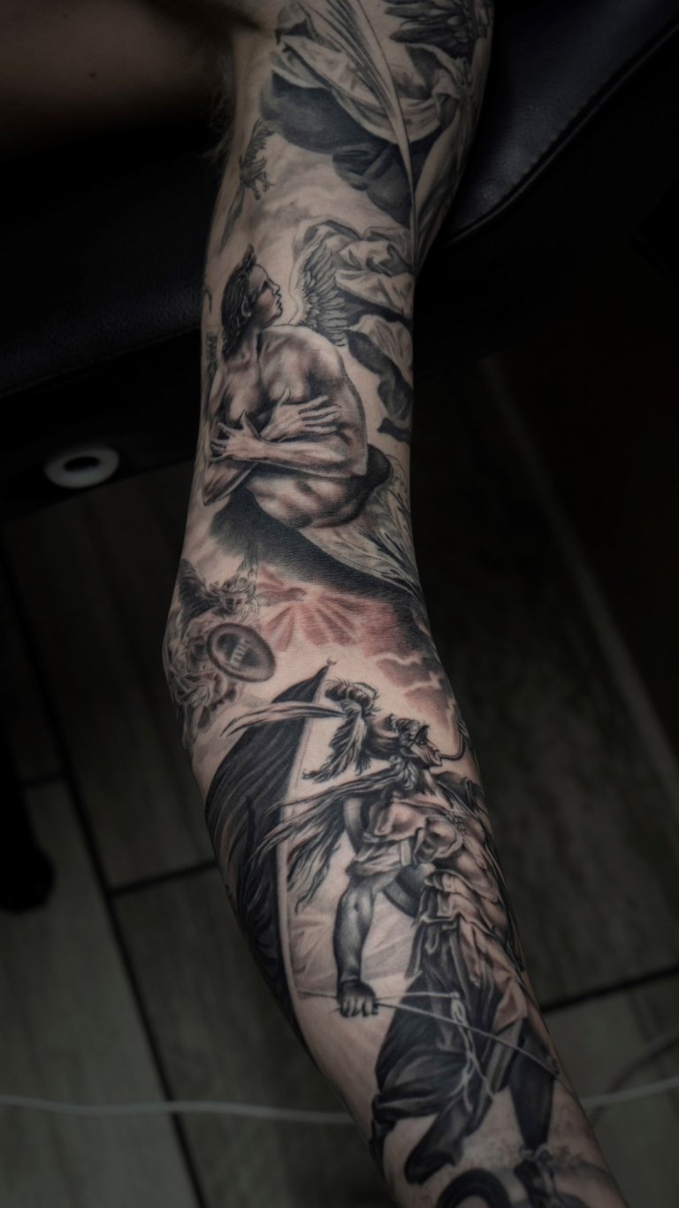 angel tattoo sleeve