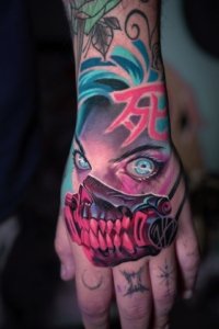 anime tattoo hand