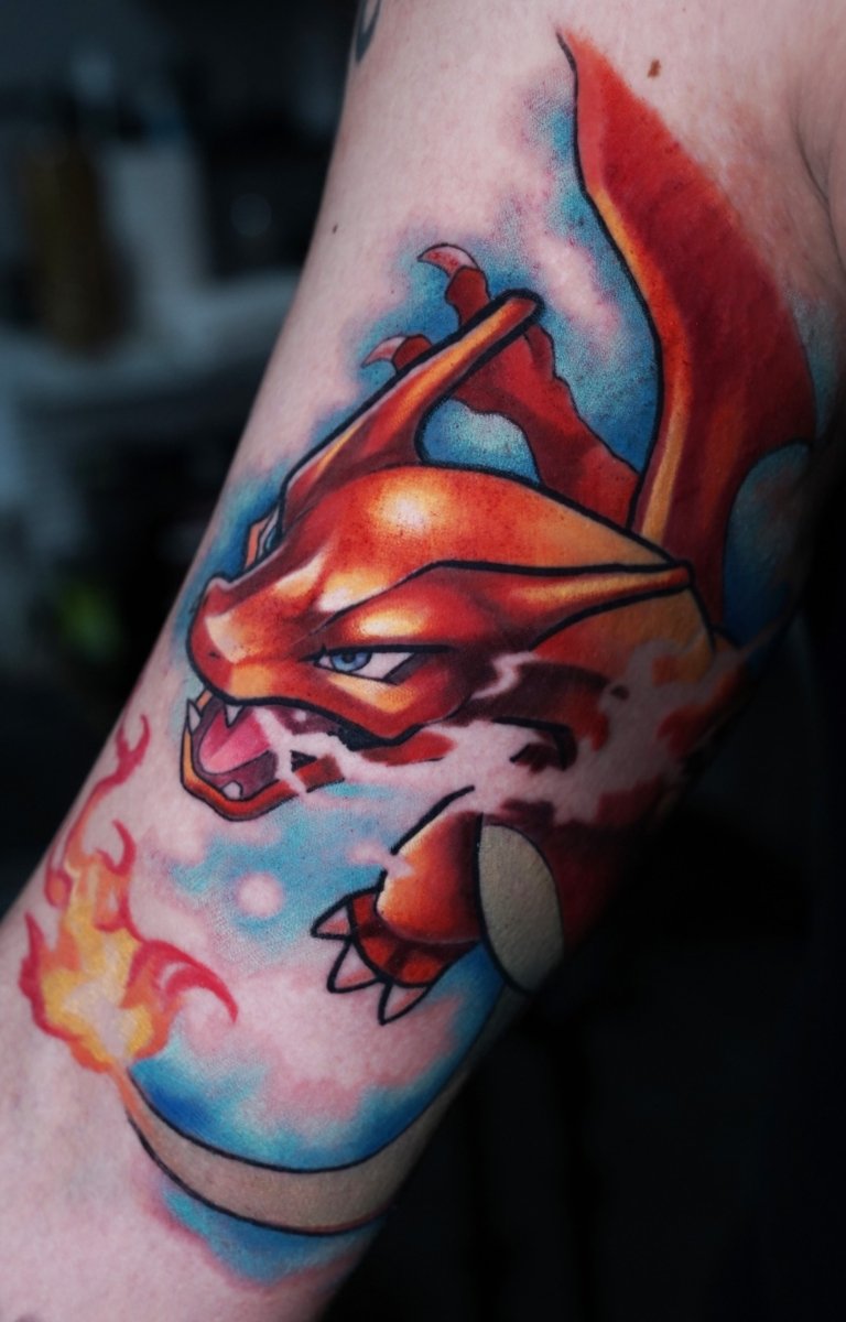 dragon anime tattoo style