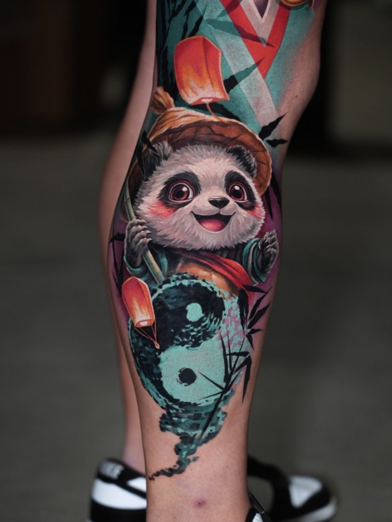 full leg fantasy tattoo