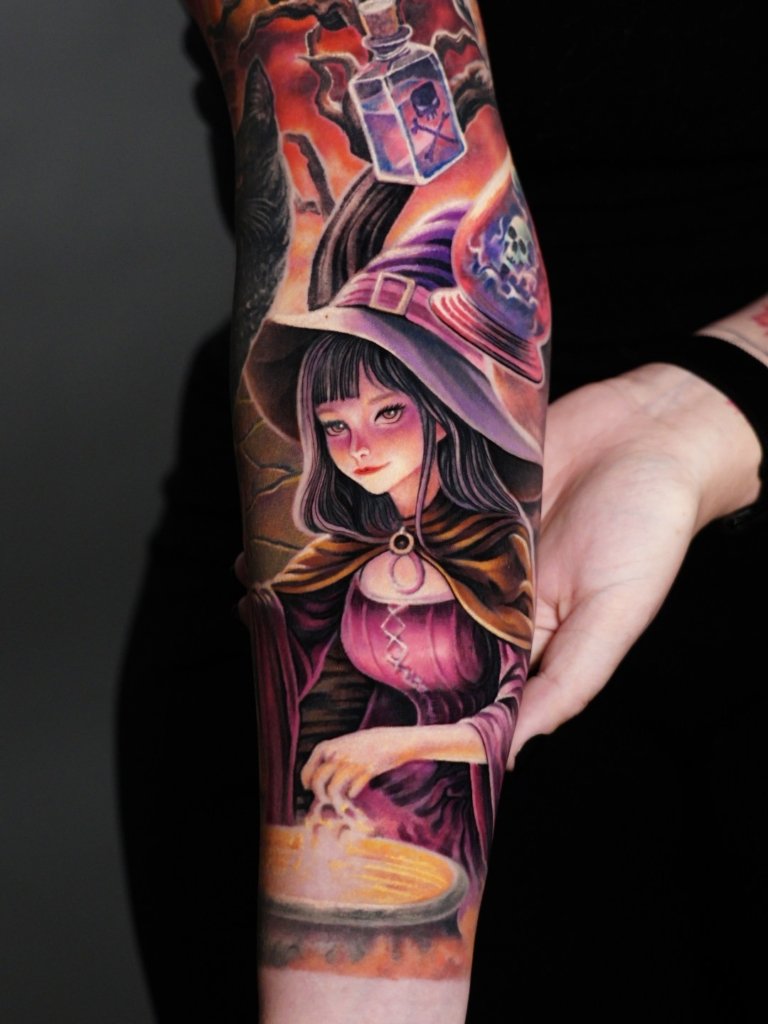 full sleeve fantasy tattoo