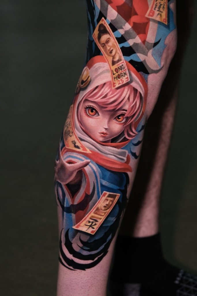 leg fantasy tattoo