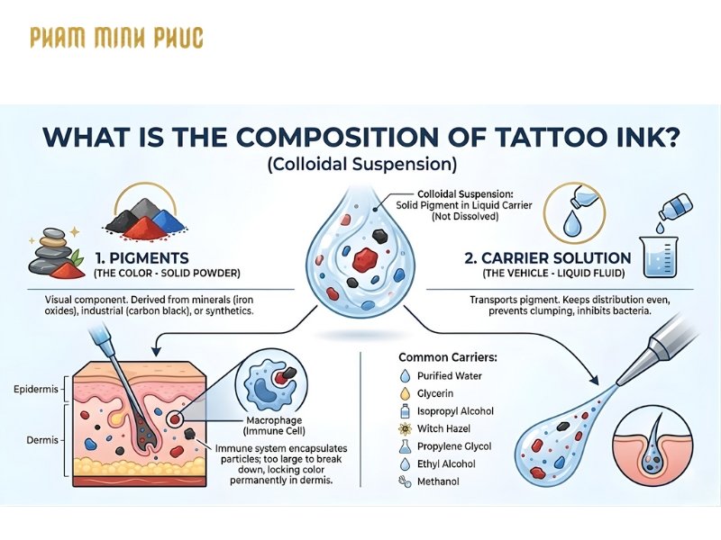 The composition of tattoo ink