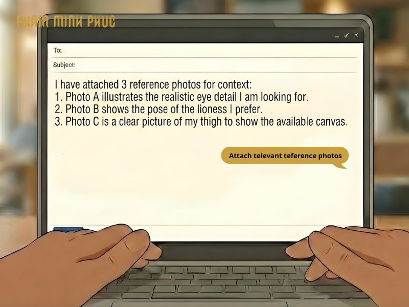 include reference photos when messaging