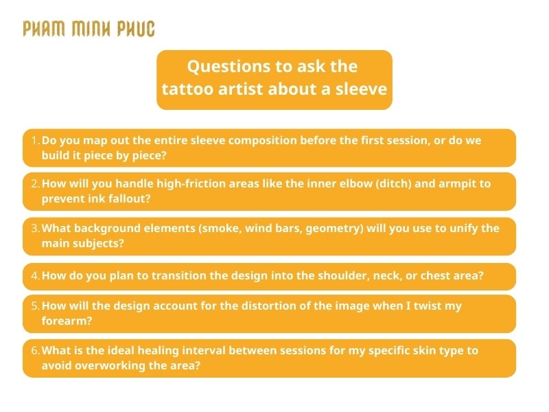 questions to ask tattoo artist for a sleeve