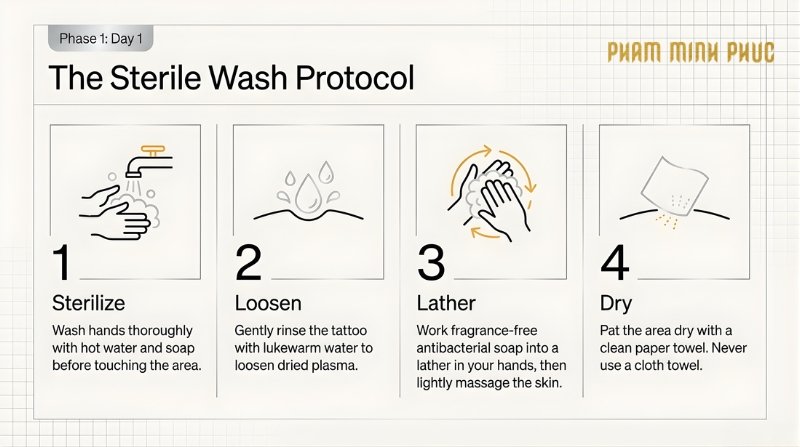 washing guideline day 1 tattoo aftercare
