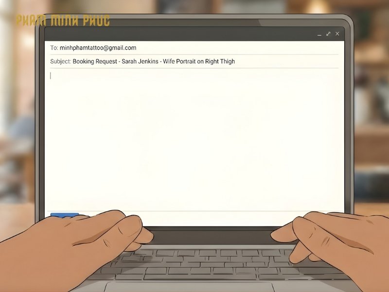 write a clear subject line when message tattoo artist