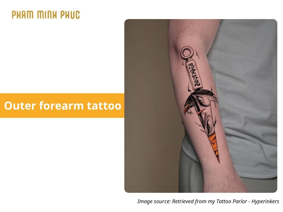 anime outer forearm tattoo
