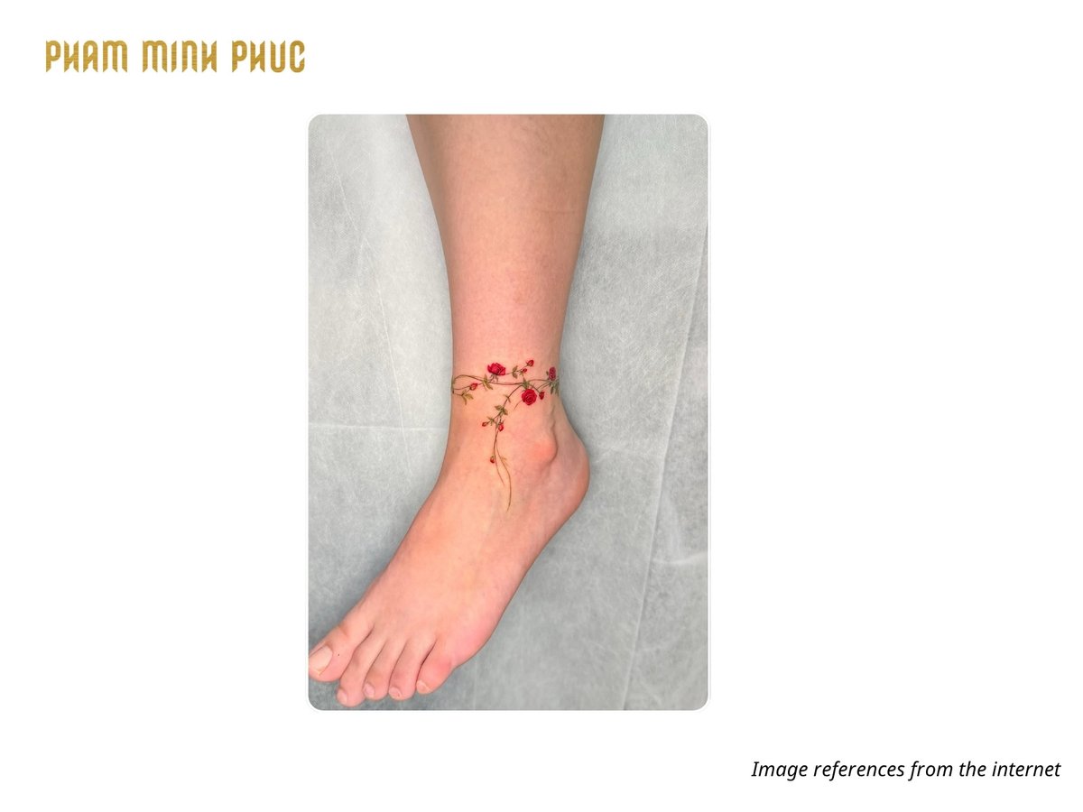 flower ankle tattoo idea
