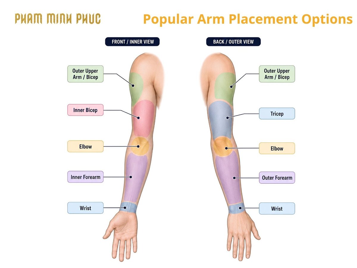 arm tattoo placement map