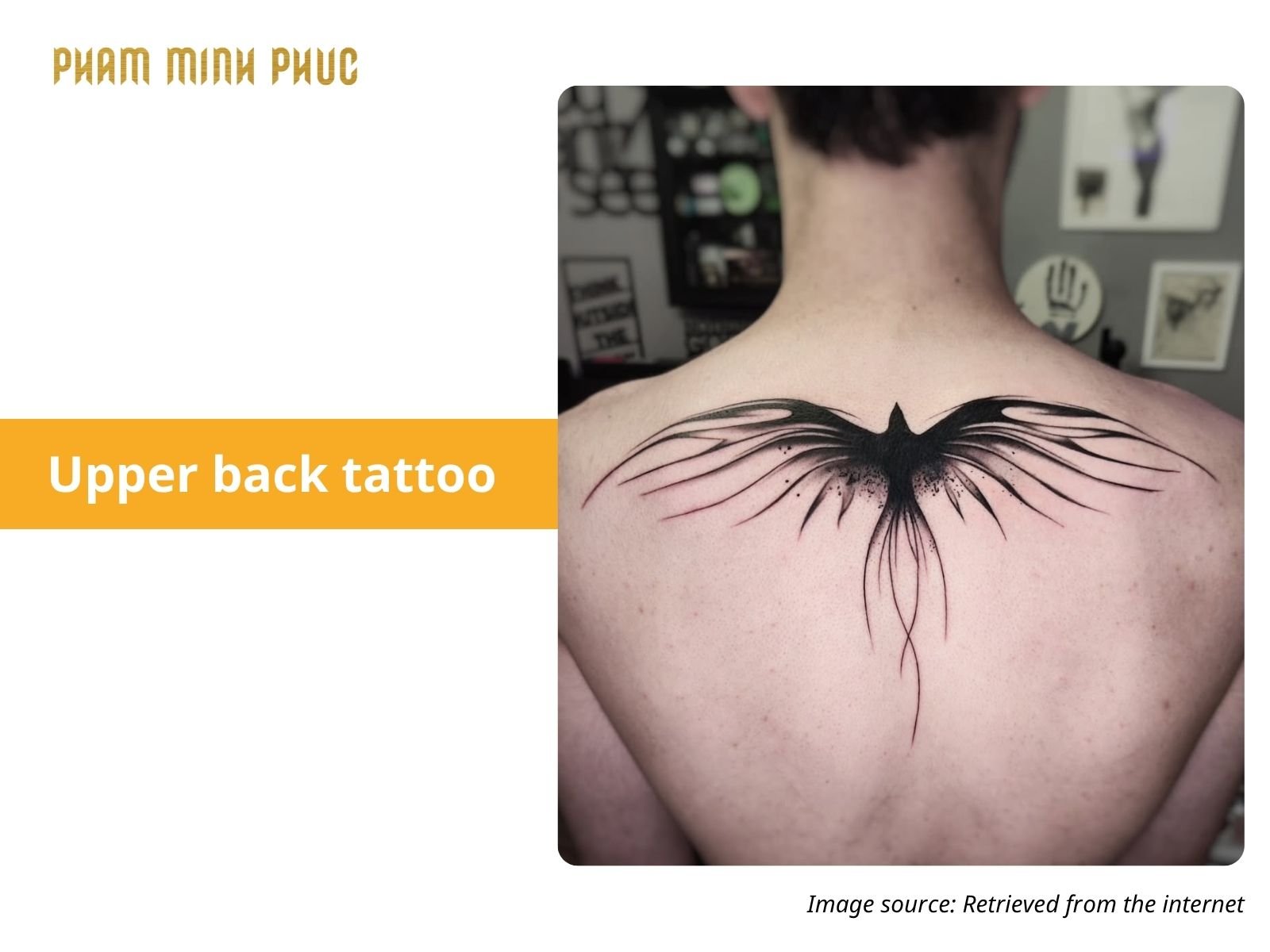 bird upper back tattoo
