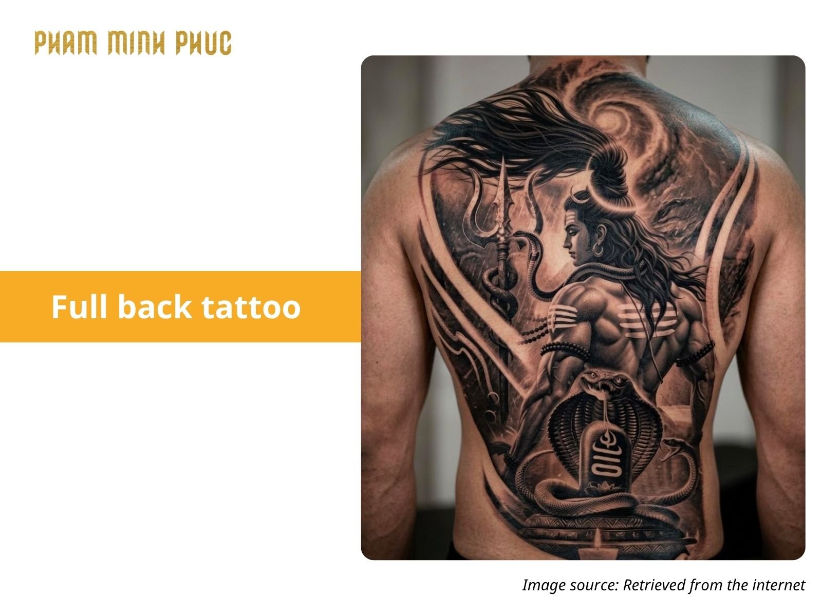 black and grey full back tattoo