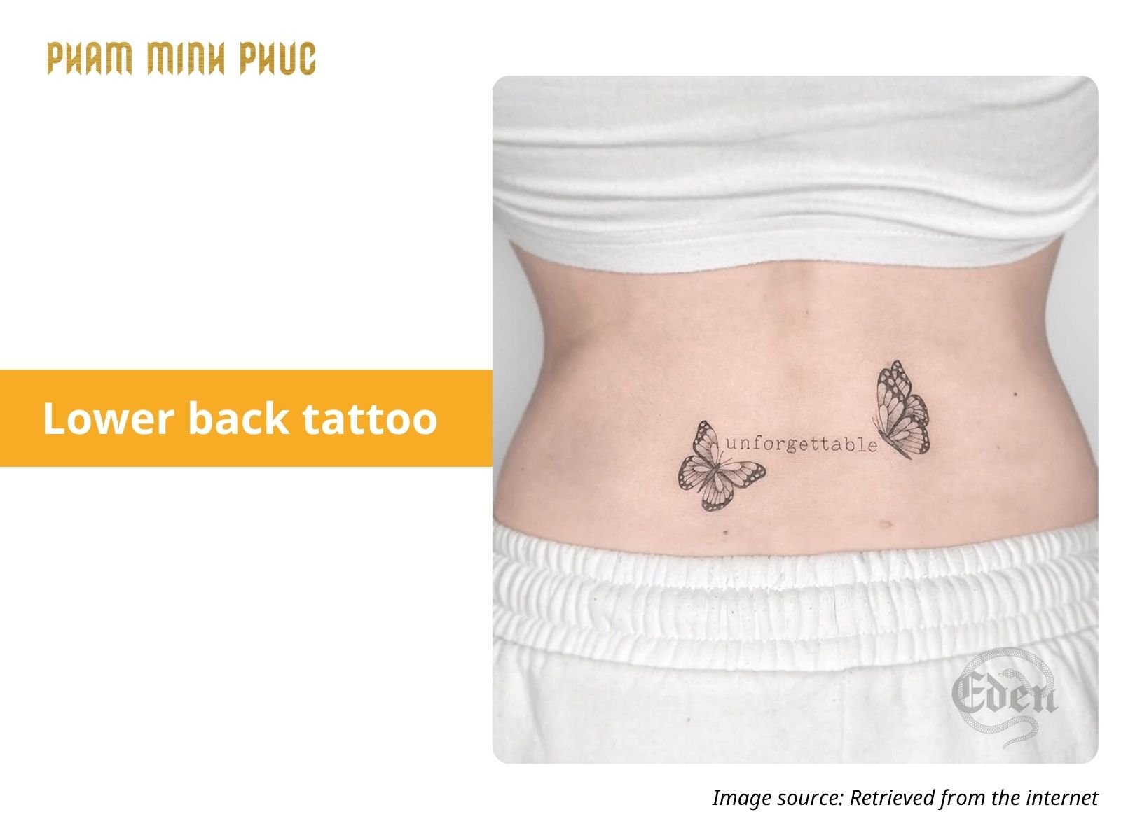 butterfly lower back tattoo