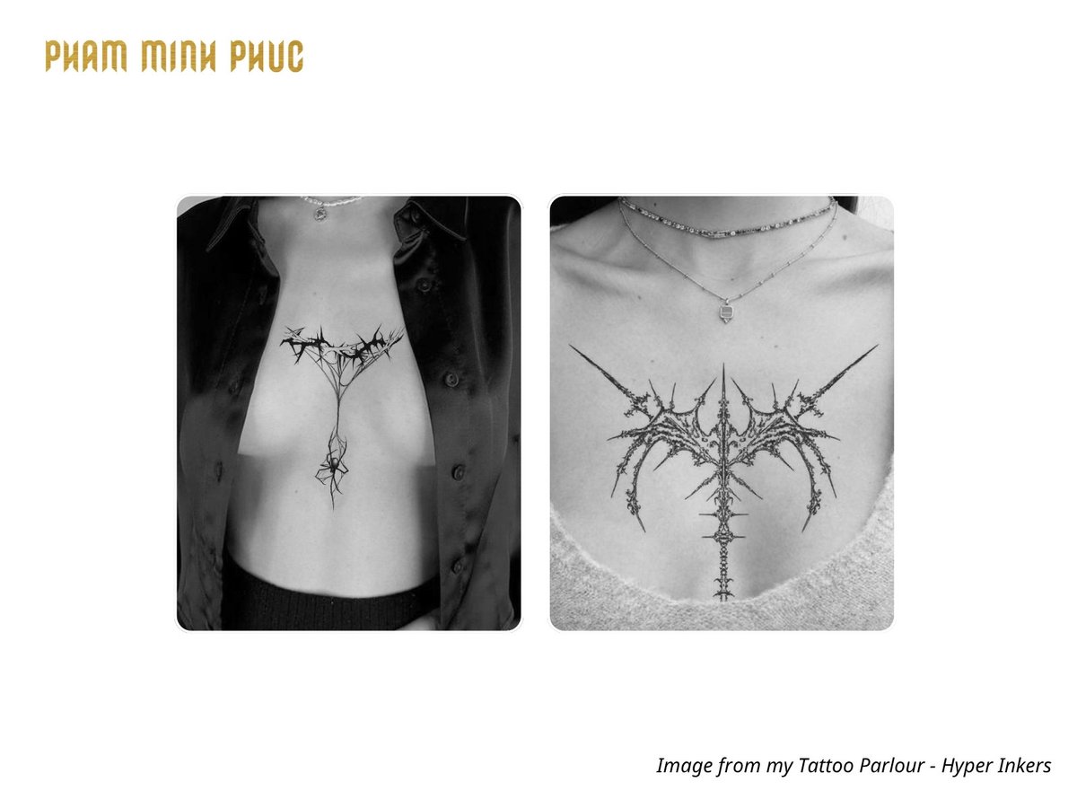 center chest tattoo placement