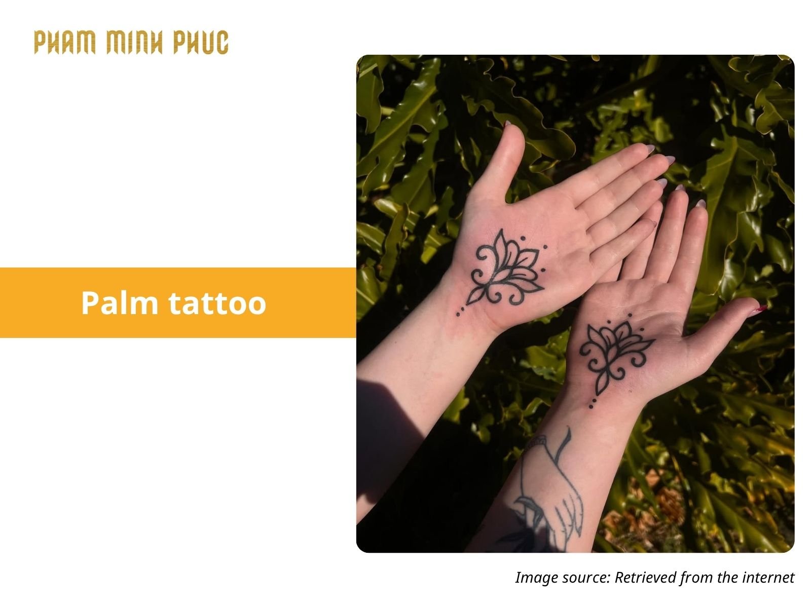 cute ornamentals palm tattoo