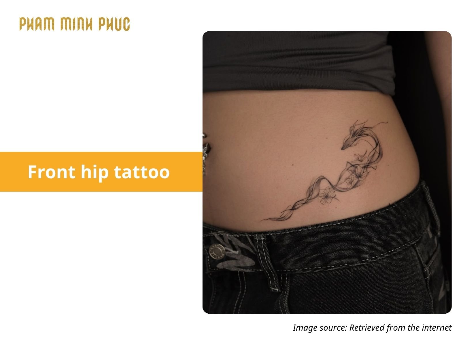 dragon front hip tattoo