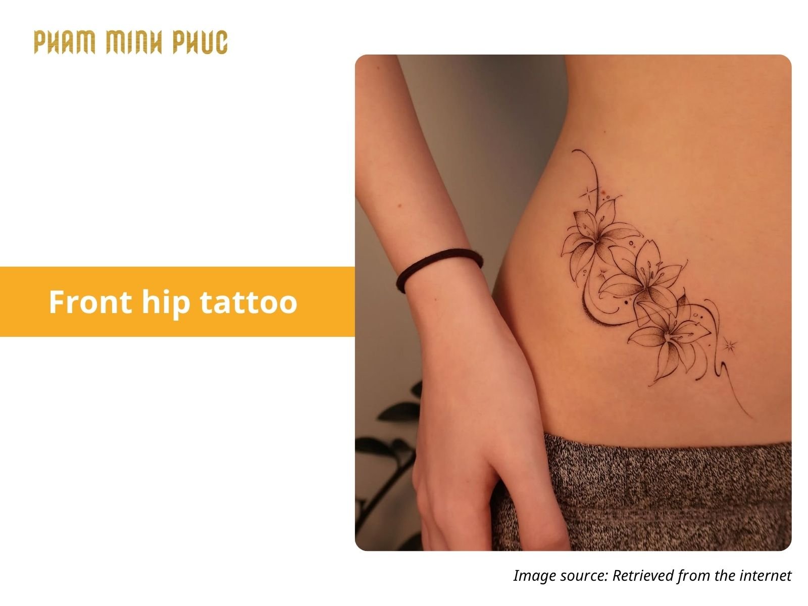 fineline front hip tattoo