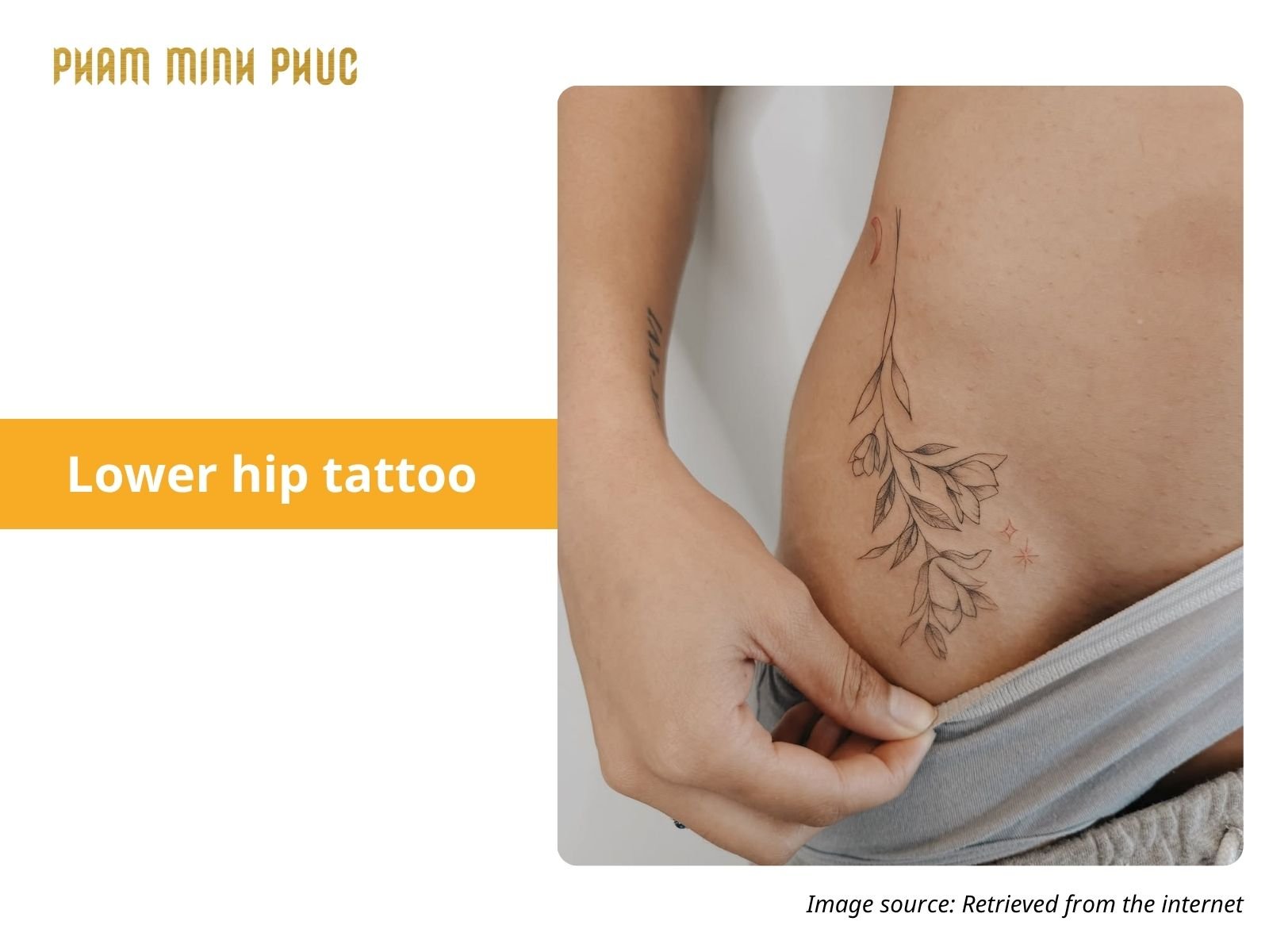 fineline lower hip tattoo