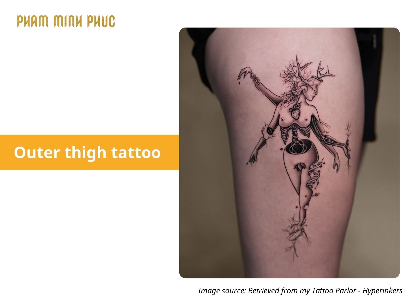 fineline outer thigh tattoo