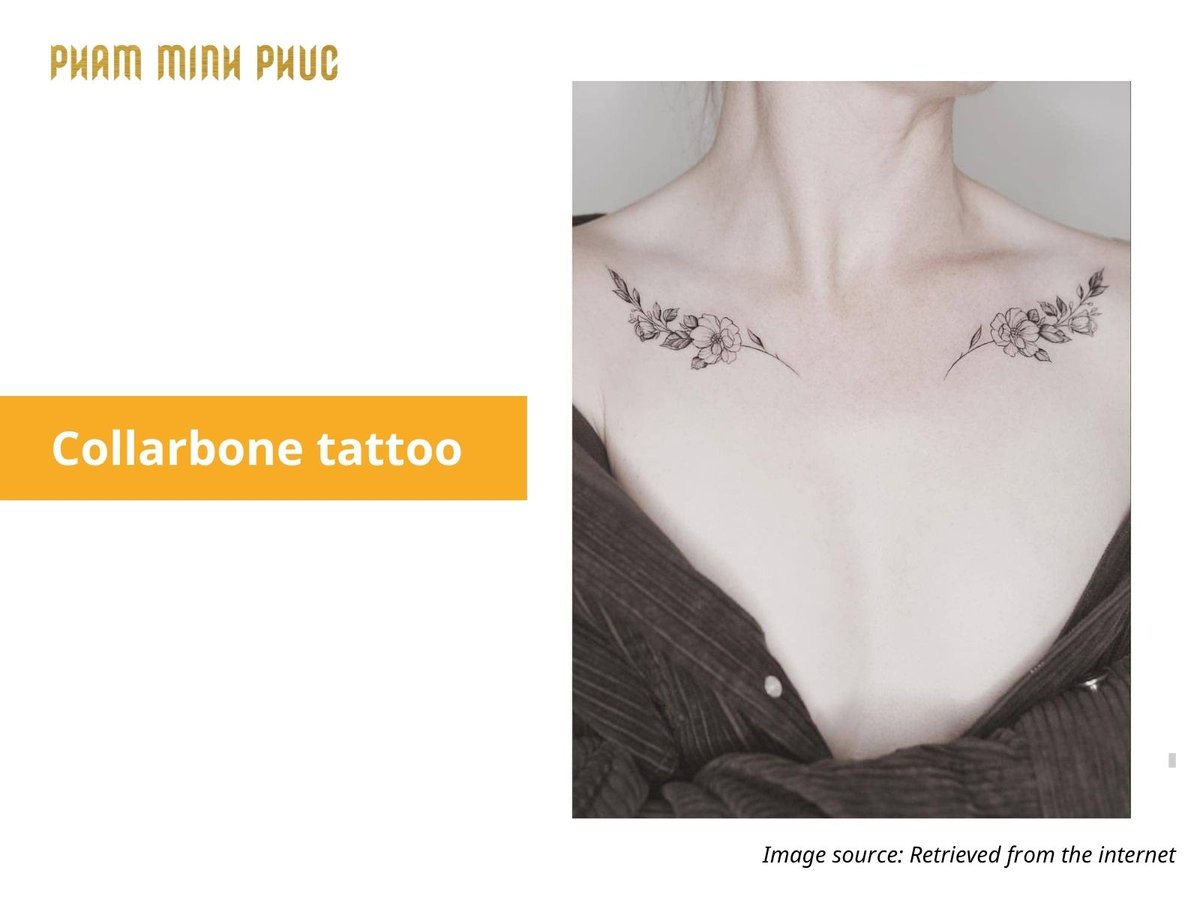 Floral collarbone tattoo idea