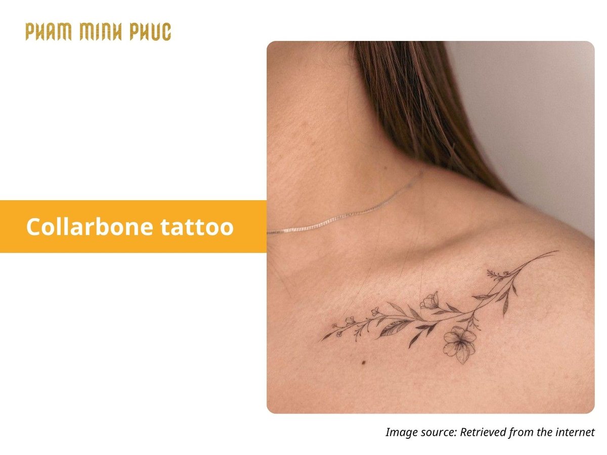 Floral collarbone tattoo