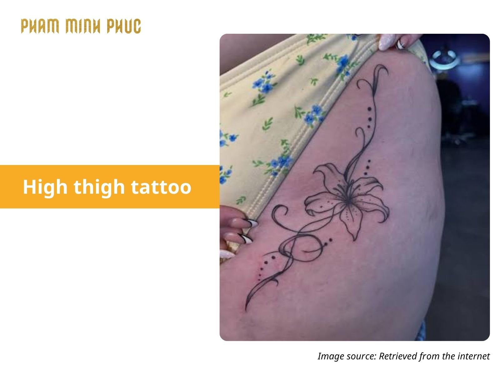 floral high thigh tattoo