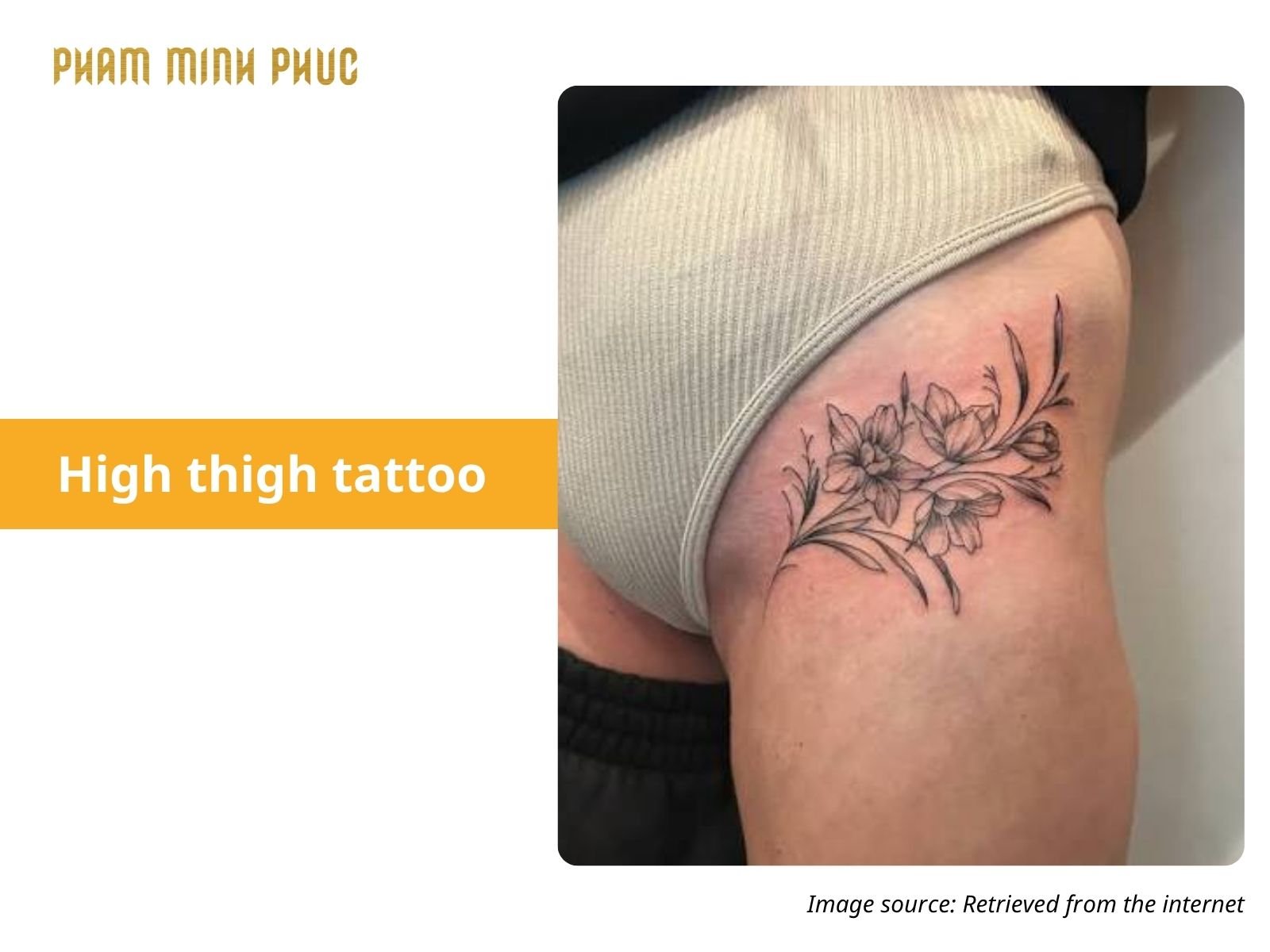 floral high thigh tattoo