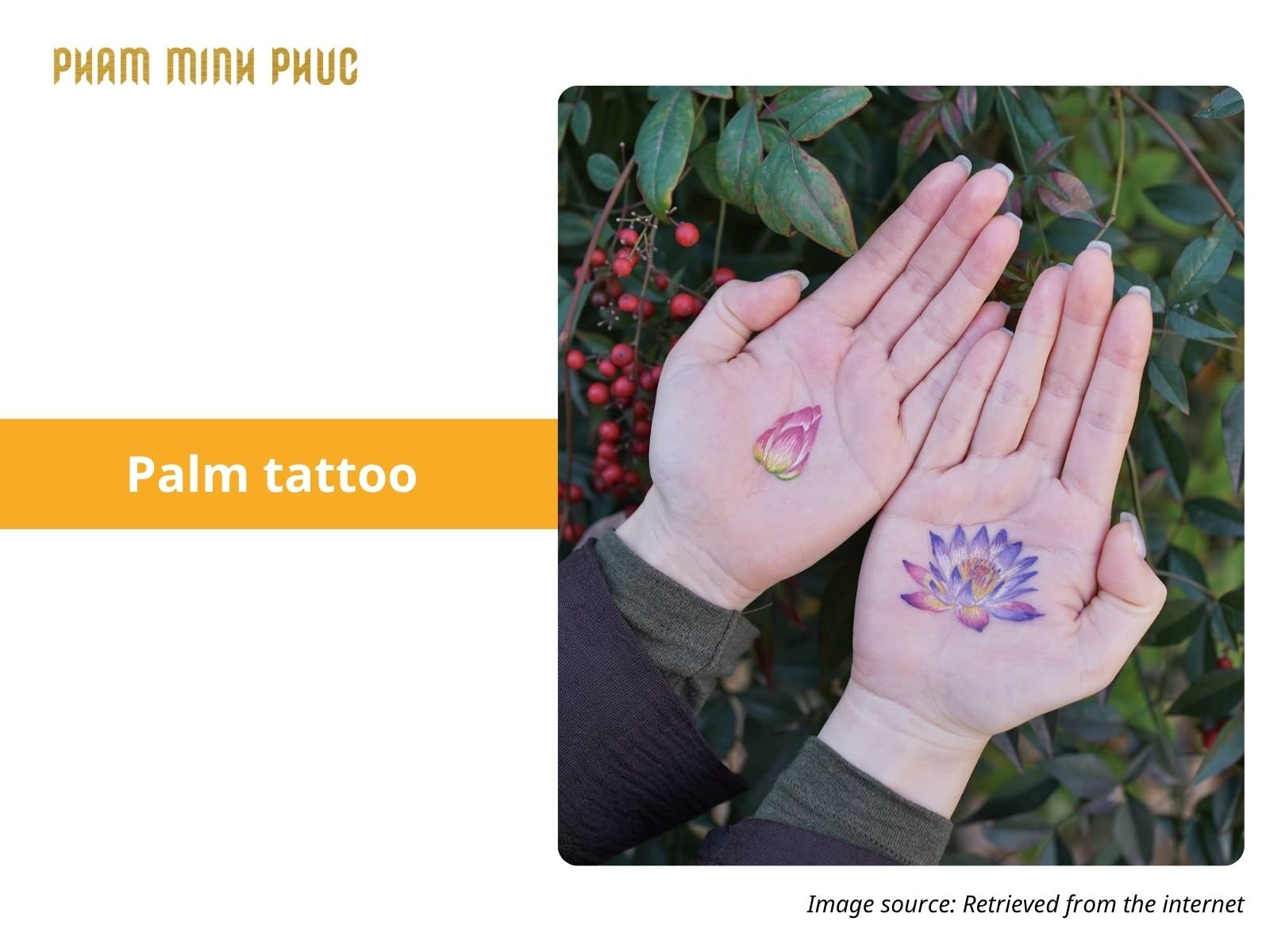 floral palm tattoo