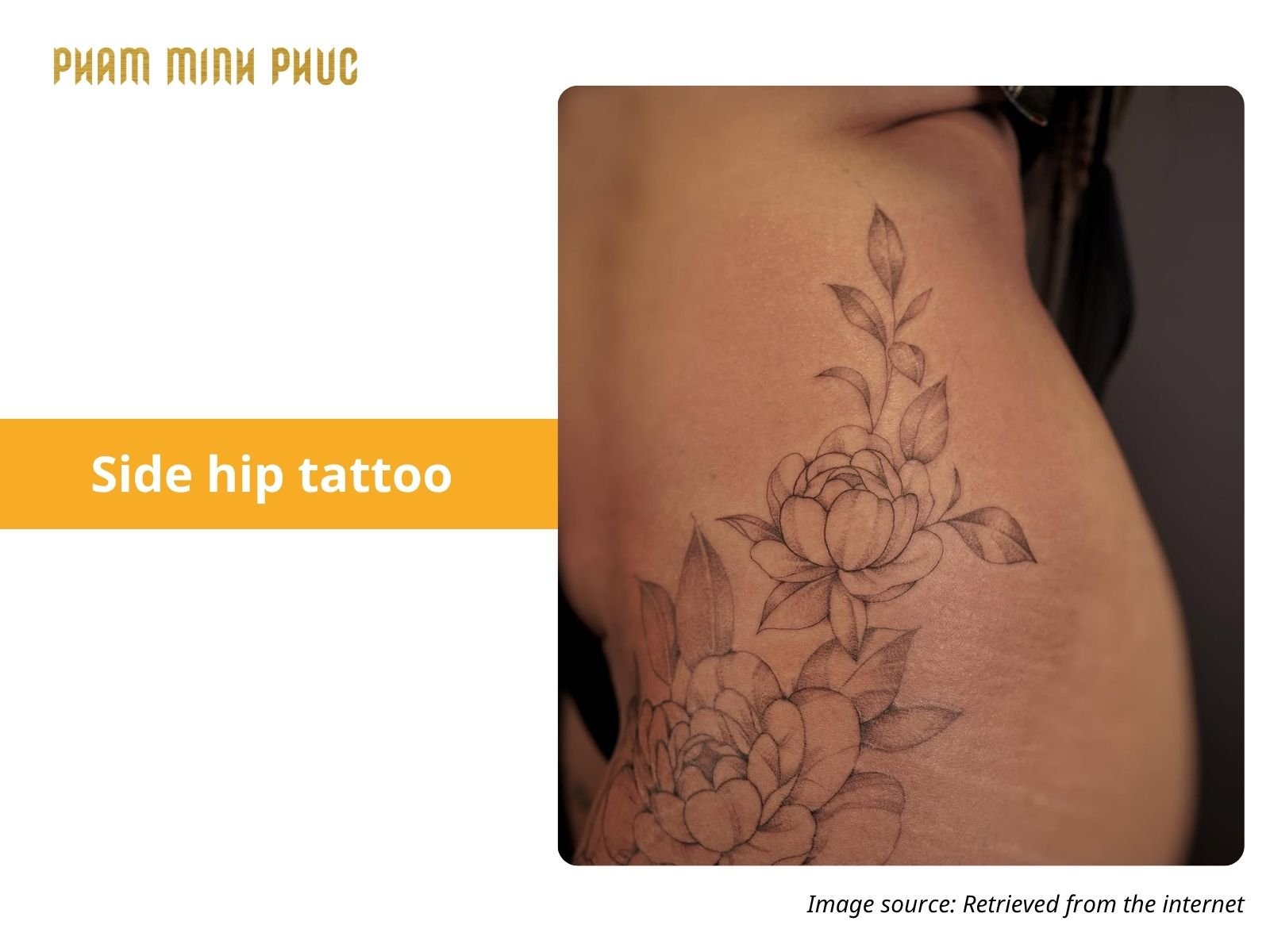 floral side hip tattoo
