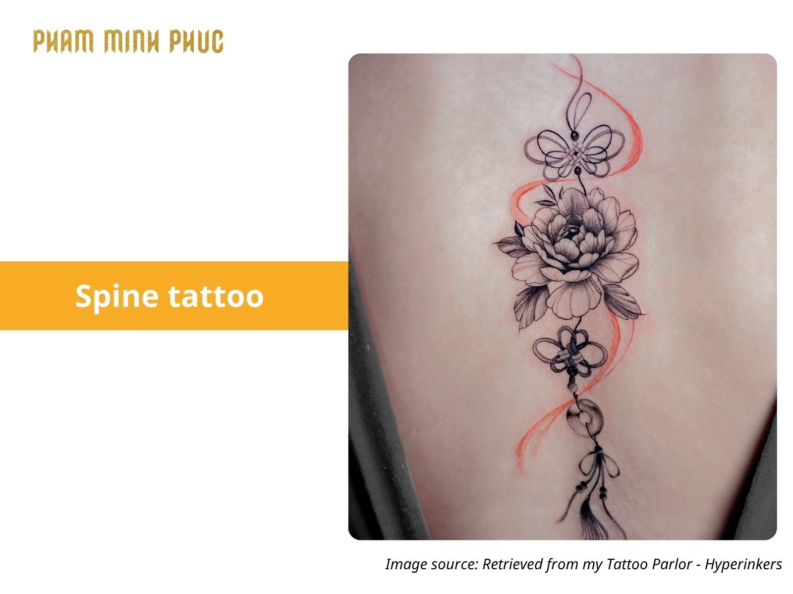 floral spine tattoo