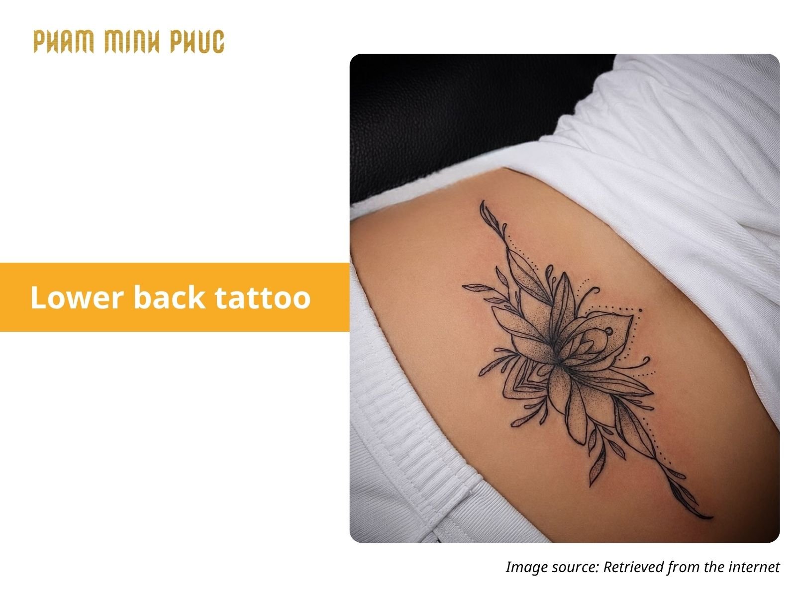 flower lower back tattoo