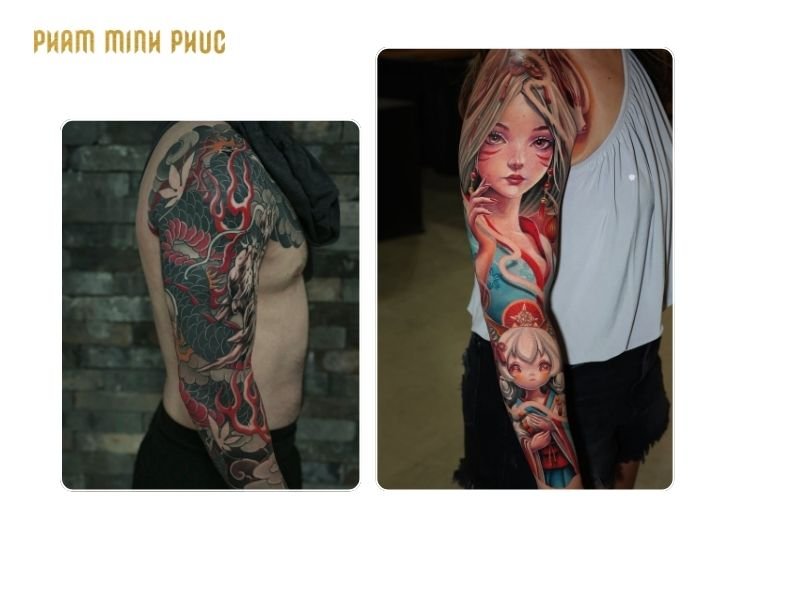 full sleeve tattoo placement