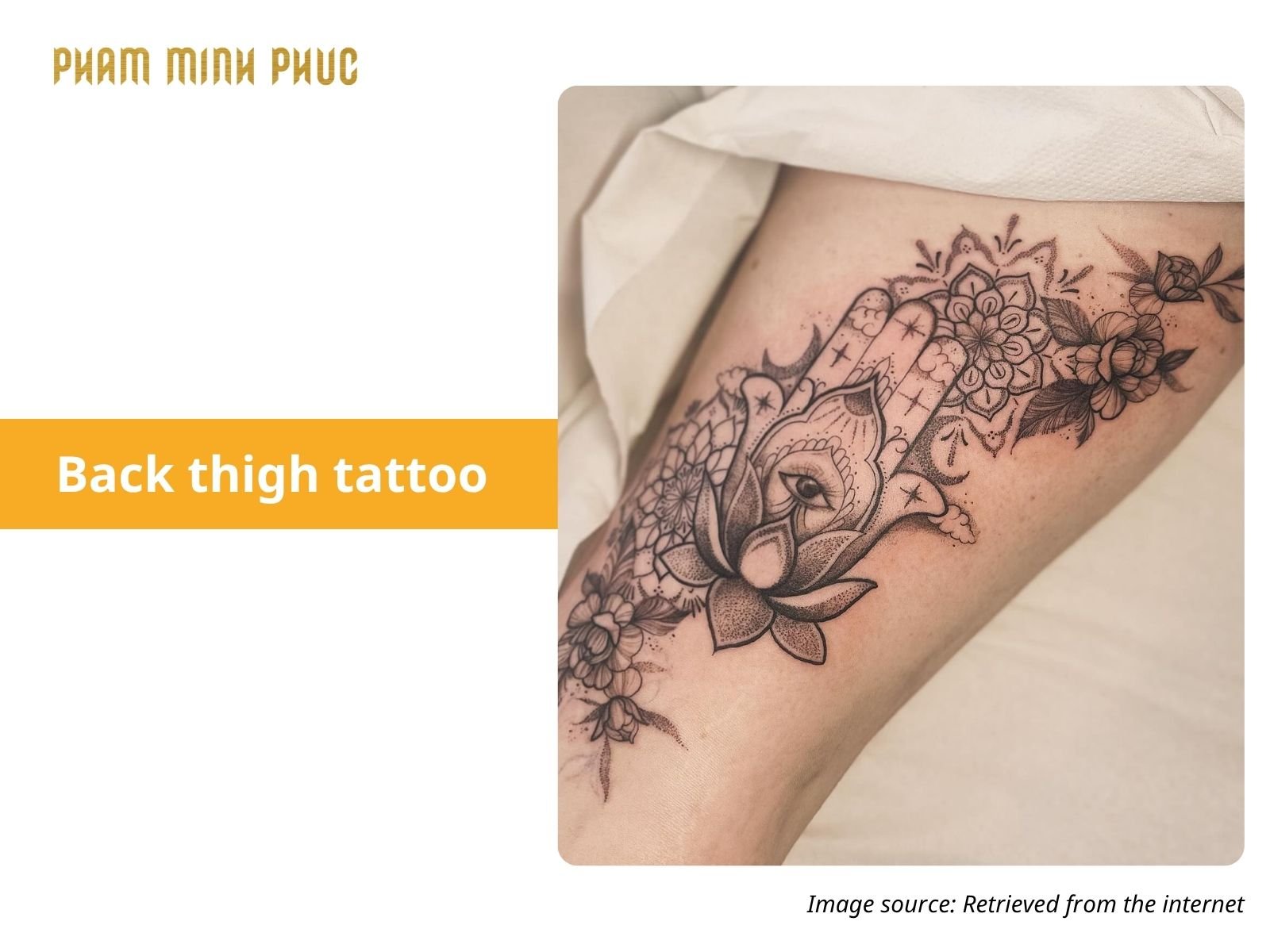 geometric back thigh tattoo
