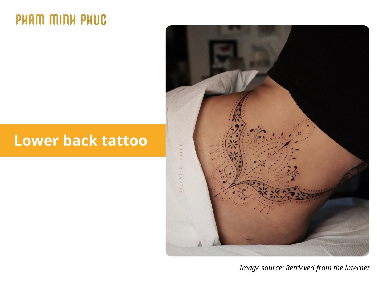 geometric lower back tattoo