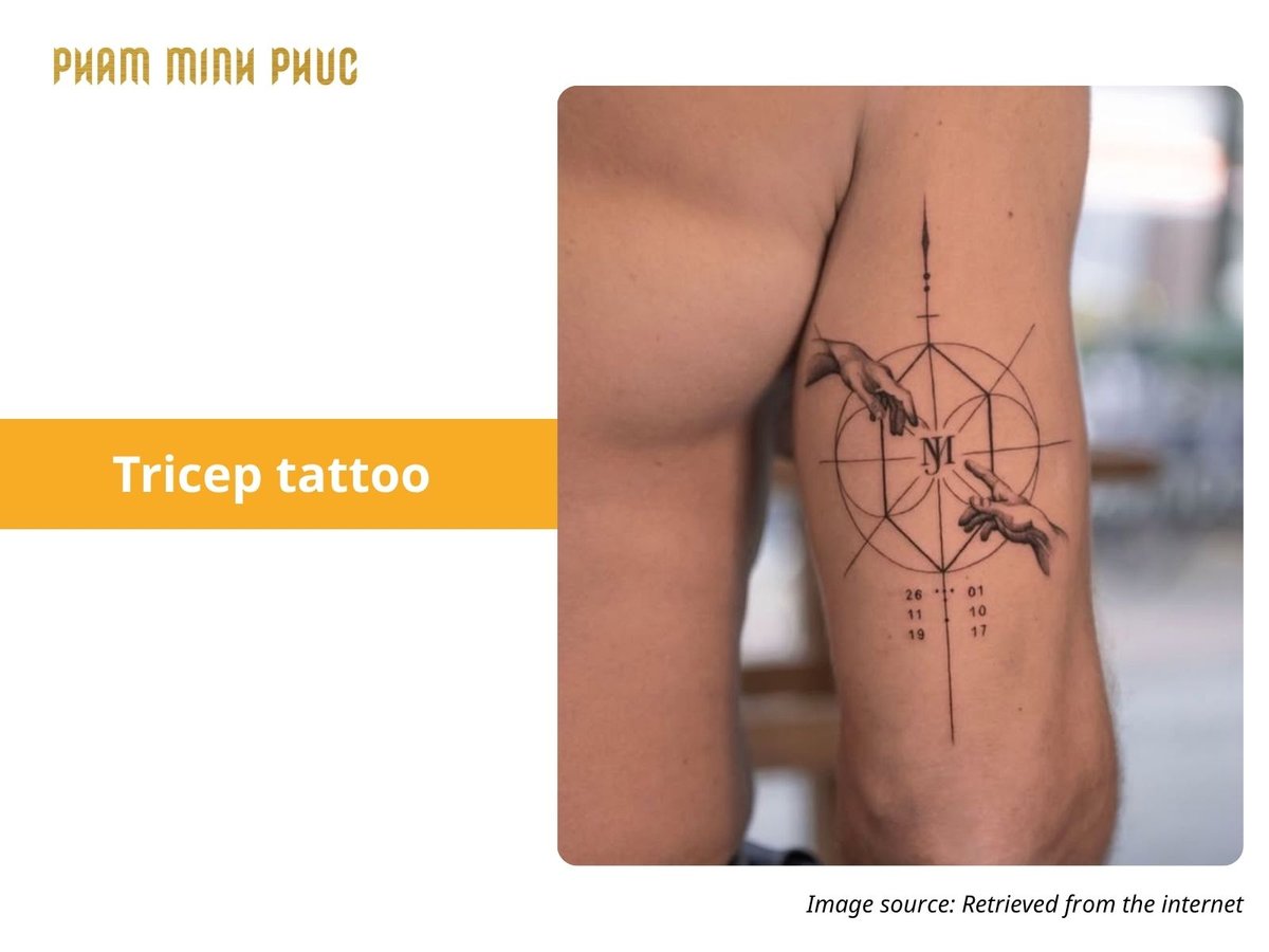 geometric tricep tattoo