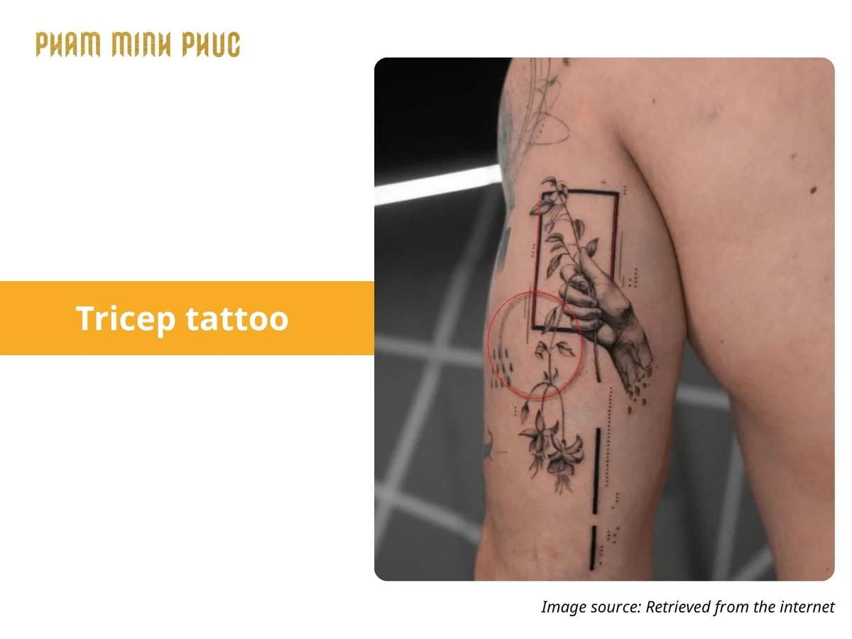 geometric tricep tattoo