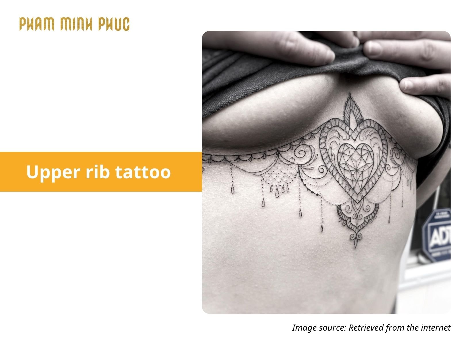 geometric upper rib tattoo