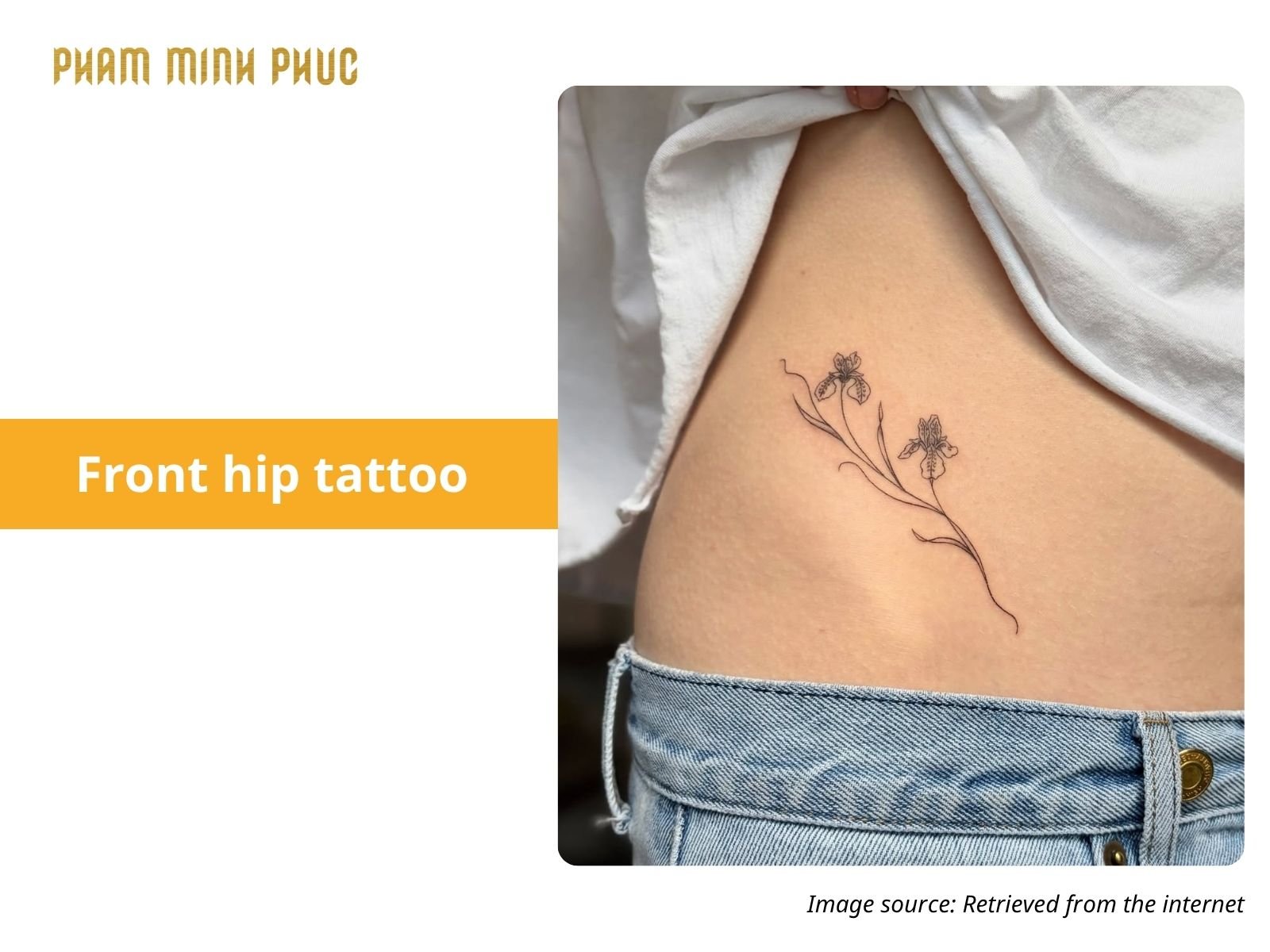 iris flow front hip tattoo