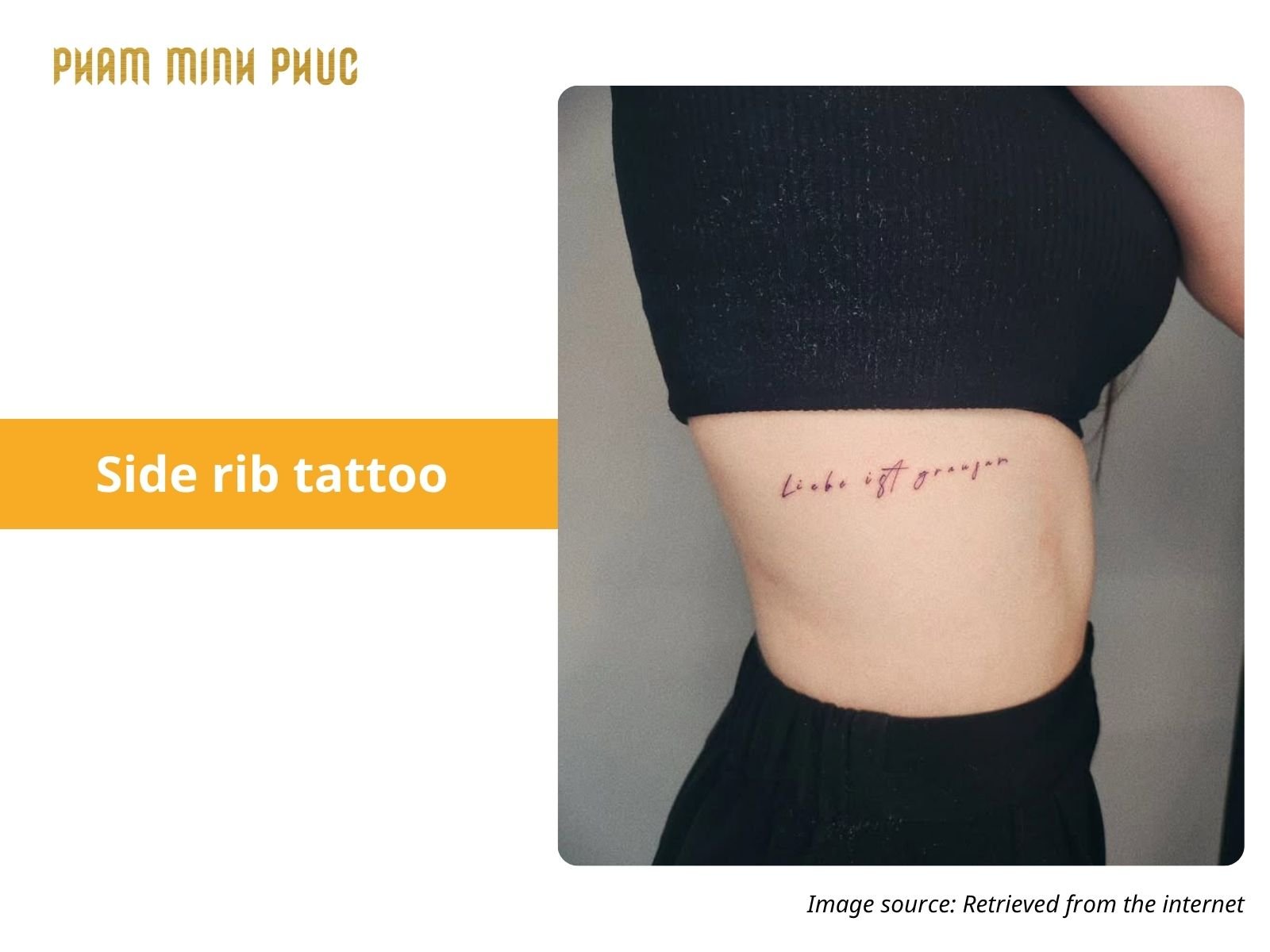 letter side rib tattoo